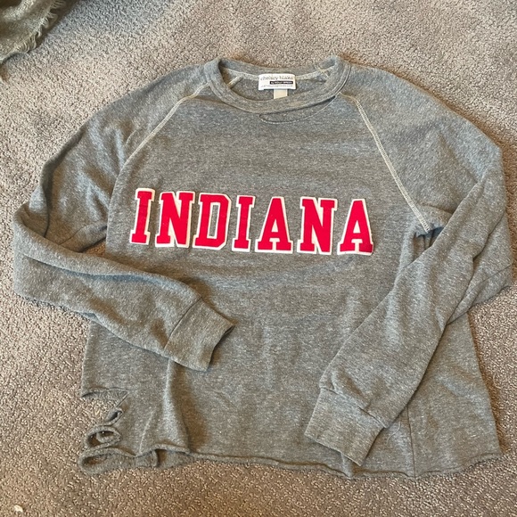 INDIANA UNIVERSITY custom sweatshirt! with rips on the side!
worn once!!!! - Picture 1 of 1